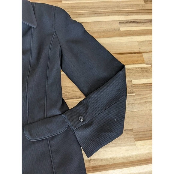 PARTAGE blazer jacket womens size 6 black long sleeve zip up business casual - Picture 3 of 8